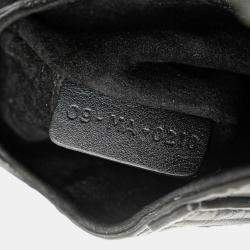 Pre Owned Dior Black Mini Oblique Embossed Calfskin Saddle Bag