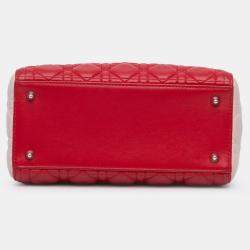Pre Owned Dior Multicolor Medium Tricolor Lambskin Cannage Lady Dior