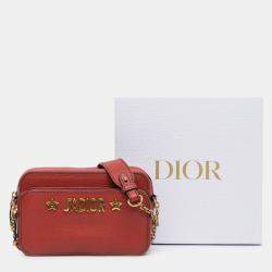 Pre Owned Dior Red Leather JAdior Camera Bag