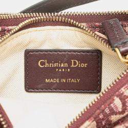 Pre Owned Dior Red Oblique Canvas Saddle Triple Zip Crossbody
