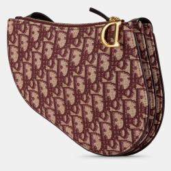 Pre Owned Dior Red Oblique Canvas Saddle Triple Zip Crossbody