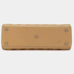 Pre Owned Dior Brown Large Patent Cannage Lady Dior