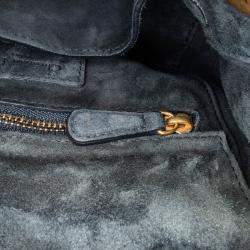 Pre Owned Dior Blue Mini Denim Cannage Studded Supple Lady Dior