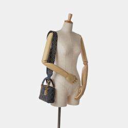 Pre Owned Dior Blue Mini Denim Cannage Studded Supple Lady Dior
