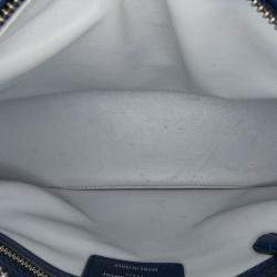 Pre Owned Dior Navy Blue Medium Lambskin And Tweed Cannage Lady Dior
