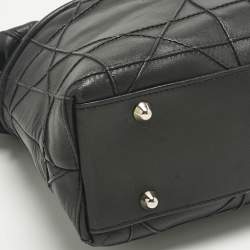 Pre Owned Dior Black Cannage Leather Granville Chain Link Tote