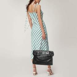 Pre Owned Dior Black Cannage Leather Granville Chain Link Tote