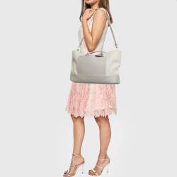 Pre Owned Dior Grey/Beige Canvas and Leather Nappy Diaper Bag