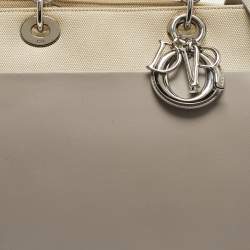 Pre Owned Dior Grey/Beige Canvas and Leather Nappy Diaper Bag