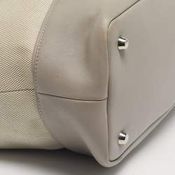 Pre Owned Dior Grey/Beige Canvas and Leather Nappy Diaper Bag