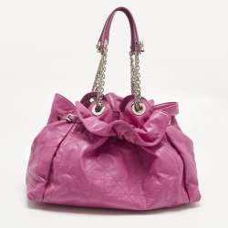 Pre Owned Dior Pink Cannage Leather Le Trente Shoulder Bag