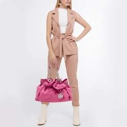 Pre Owned Dior Pink Cannage Leather Le Trente Shoulder Bag