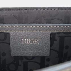 Pre Owned Dior Small Grey Calfskin Saddle Messenger Bag