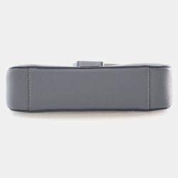 Pre Owned Dior Small Grey Calfskin Saddle Messenger Bag