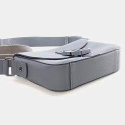 Pre Owned Dior Small Grey Calfskin Saddle Messenger Bag