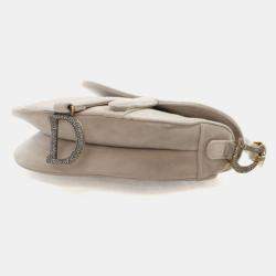 Pre Owned Dior Mini Velvet Saddle Bag