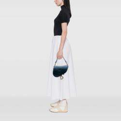 Pre Owned Dior Blue Gradient Calfskin Saddle Bag