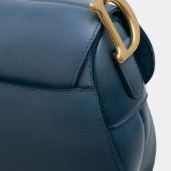 Pre Owned Dior Blue Gradient Calfskin Saddle Bag