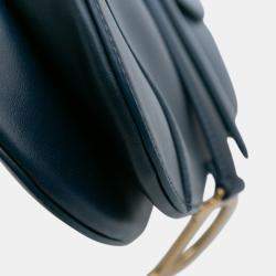 Pre Owned Dior Blue Gradient Calfskin Saddle Bag