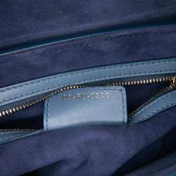 Pre Owned Dior Blue Gradient Calfskin Saddle Bag