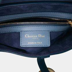 Pre Owned Dior Blue Gradient Calfskin Saddle Bag