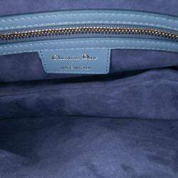 Pre Owned Dior Blue Gradient Calfskin Saddle Bag