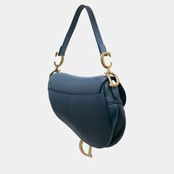 Pre Owned Dior Blue Gradient Calfskin Saddle Bag