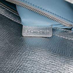 Pre Owned Dior Silver Small Metallic Grained Calfskin Cannage My ABCDior Lady Dior