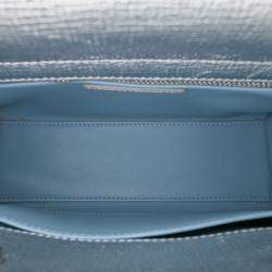 Pre Owned Dior Silver Small Metallic Grained Calfskin Cannage My ABCDior Lady Dior