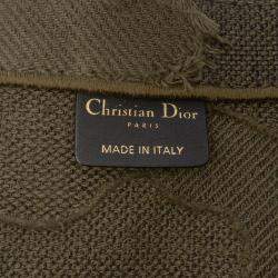 Pre Owned Dior Green Large Embroidered Canvas Camouflage Book Tote