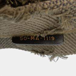 Pre Owned Dior Green Large Embroidered Canvas Camouflage Book Tote