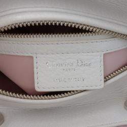 Pre Owned Dior White Medium Deerskin Floral Printed Lady Dior