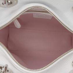 Pre Owned Dior White Medium Deerskin Floral Printed Lady Dior