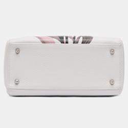 Pre Owned Dior White Medium Deerskin Floral Printed Lady Dior