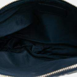 Pre Owned Dior Navy Blue Mini Diorissimo Canvas Saddle Pochette