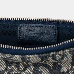 Pre Owned Dior Navy Blue Mini Diorissimo Canvas Saddle Pochette