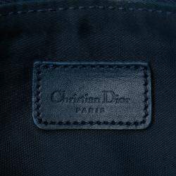 Pre Owned Dior Navy Blue Mini Diorissimo Canvas Saddle Pochette