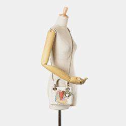 Pre Owned Dior White Niki De Saint Phalle Mini Calfskin Dioramour Lady Dior