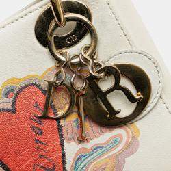 Pre Owned Dior White Niki De Saint Phalle Mini Calfskin Dioramour Lady Dior