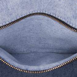 Pre Owned Dior Blue Medium Denim Macrocannage Caro Bag