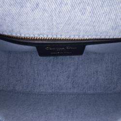 Pre Owned Dior Blue Medium Denim Macrocannage Caro Bag