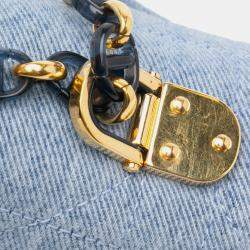 Pre Owned Dior Blue Medium Denim Macrocannage Caro Bag