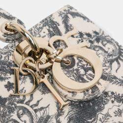 Pre Owned Dior White Small Denim Toile de Jouy Soleil Lady D Joy
