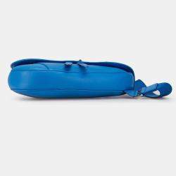 Pre Owned Dior Blue Leather Saddle Crossbody