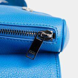 Pre Owned Dior Blue Leather Saddle Crossbody