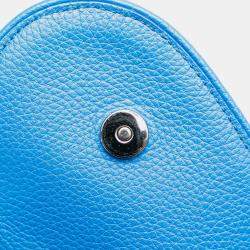 Pre Owned Dior Blue Leather Saddle Crossbody