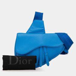 Pre Owned Dior Blue Leather Saddle Crossbody