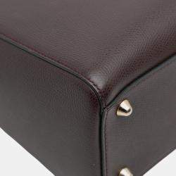 Pre Owned Dior Burgundy Large Grained Calfskin Lady D Sire