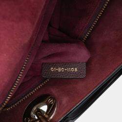 Pre Owned Dior Burgundy Large Grained Calfskin Lady D Sire