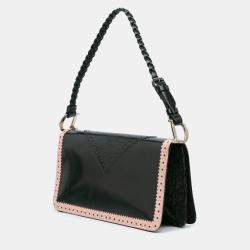 Pre Owned Dior Black Pink Leather D'Trick Brogue Spectator Bag